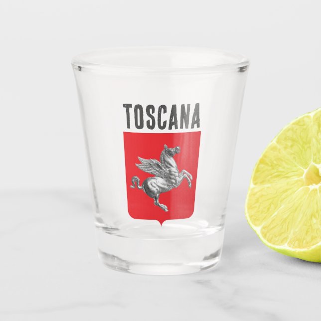 Copo De Shot Casaco de Armas da Toscana, ITÁLIA (Frente)