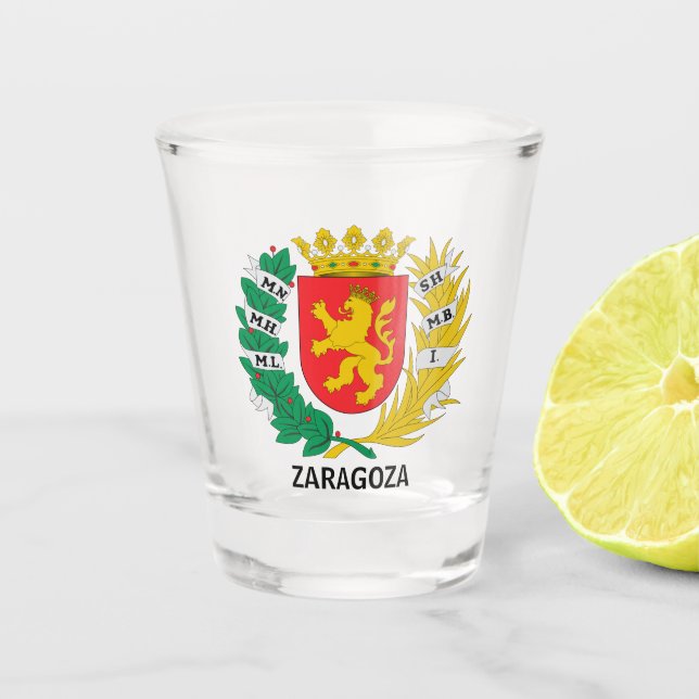 Copo De Shot Casaco de Armas de Saragoça, ESPANHA (Frente)