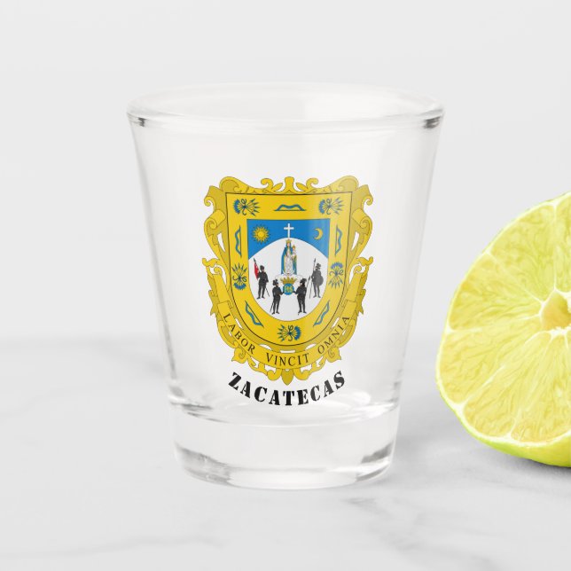 Copo De Shot Casaco de Armas de Zacatecas, México (Frente)