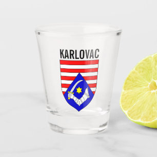 Copo De Shot Casaco de Armas do condado de Karlovac, Croácia