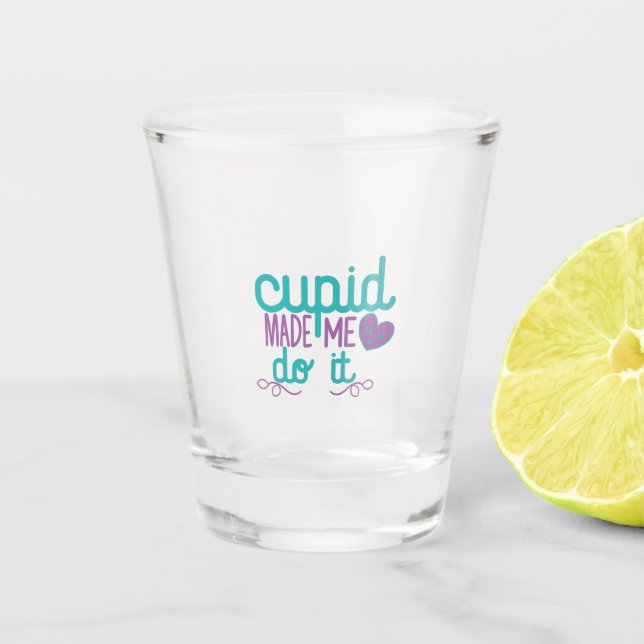 Copo De Shot Casal Presente Cupido Me Fez Fazer Isso (Frente)