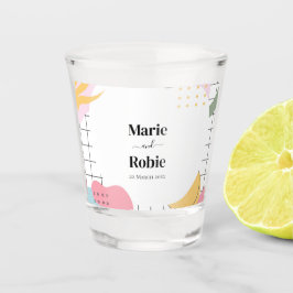 Copo De Shot Casamento Colorido Abstrato Memphis