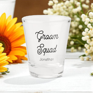 Copo De Shot Casamento de Groom Squad White Preto
