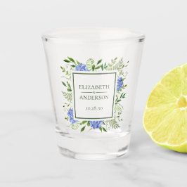 Copo De Shot Casamento de Hydrangea Azul