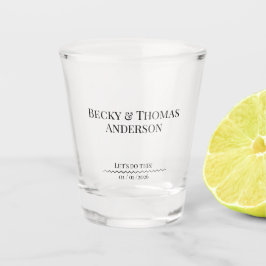 Copo De Shot Casamento de Noiva & Noivo Minimalista Elegante