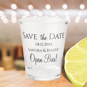Copo De Shot Casamento Divertido Salve a Data Black Bar Aberto