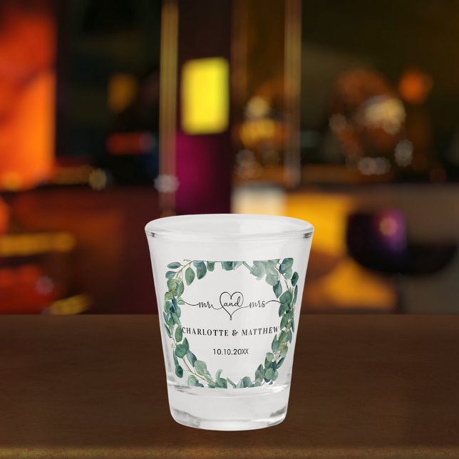 Copo De Shot Casamento eucalyptus wreath sr mrs (Criador carregado)