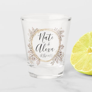 Copo De Shot Casamento Floral Cloral Chic Modern Personalizado