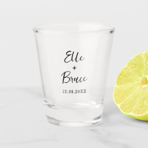Copo De Shot Casamento Minimalista Tipografia Moderna