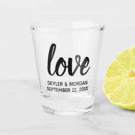 Copo De Shot Casamento personalizado do roteiro do amor chique