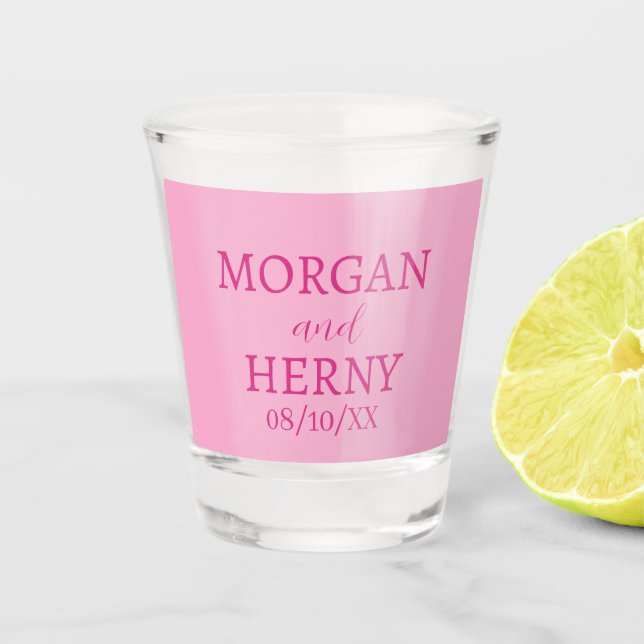 COPO DE SHOT  CASAMENTO PERSONALIZADO MODERNO COM NOME ELEGANTE (Frente)