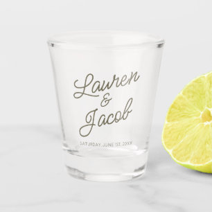 Copo De Shot Casamento Verde Minimalista Moderno