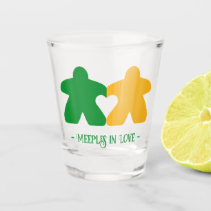 Copo De Shot Casas no Amor, Vidro-Foto Verde e Amarelo