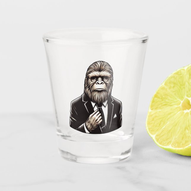 Copo De Shot Cavalheiro Sasquatch - Pé Grande Engraçado (Frente)