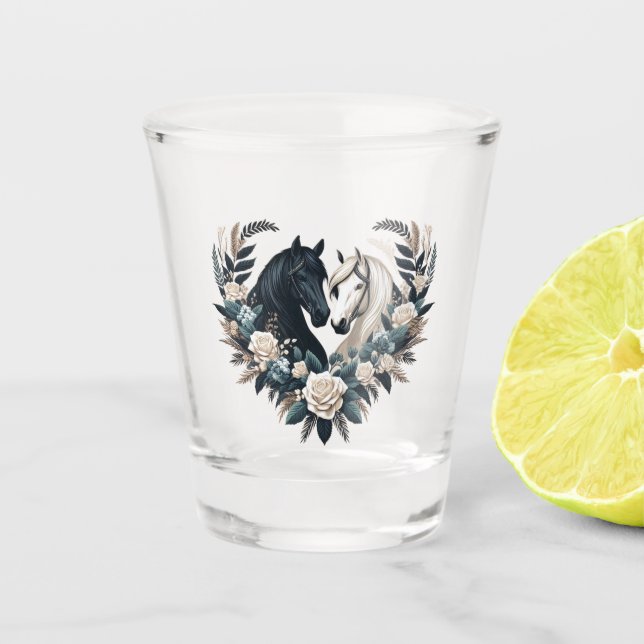 Copo De Shot Cavalos de Casamento no Amor (Frente)