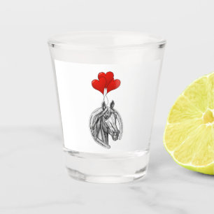 Copo De Shot Cavalos e Corações