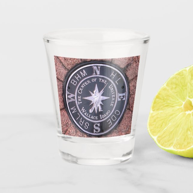 Copo De Shot Centro do Universo em Wallace Idaho (Frente)