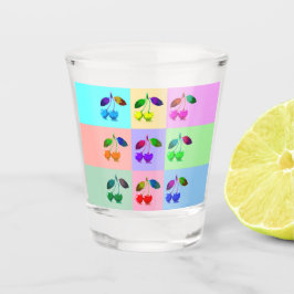Copo De Shot Cerejas coloridas - Pop Art