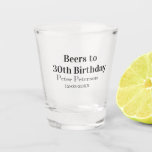 Copo De Shot Cervejas para 30º aniversário nome data homem eleg<br><div class="desc">design</div>