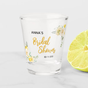 Copo De Shot Chá de Bebê Floral de Limão Elegante