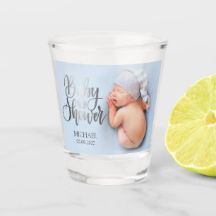 Copo De Shot Chá de Bebê Prata Pés Foto