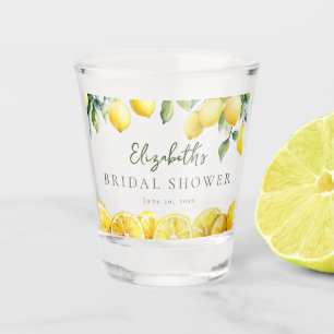 Copo De Shot Chá de Noiva em Aquarela Amarelo Limão Cítrico