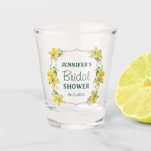 Copo De Shot Chá de Noiva Floral Amarelo em Flor