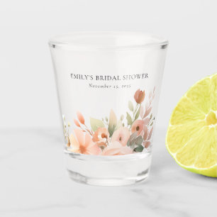 Copo De Shot Chá de Noiva Floral Boho Pêssego