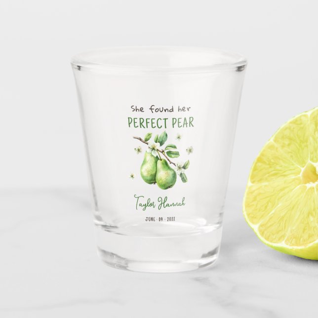 Copo De Shot Chá de panela Perfeito de Pear em Brunch Moderno (Frente)
