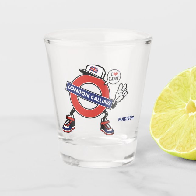 Copo De Shot Chamada London de Nome Personalizado (Frente)