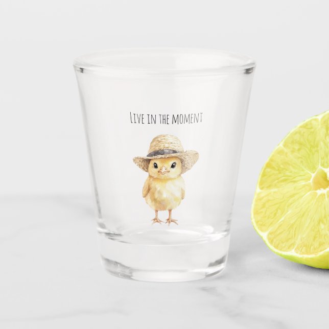 Copo De Shot Chapéu de Galinha Amarela (Frente)