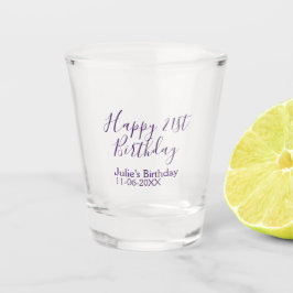 Copo De Shot Chaveiro de data de aniversário de 21 anos feliz r