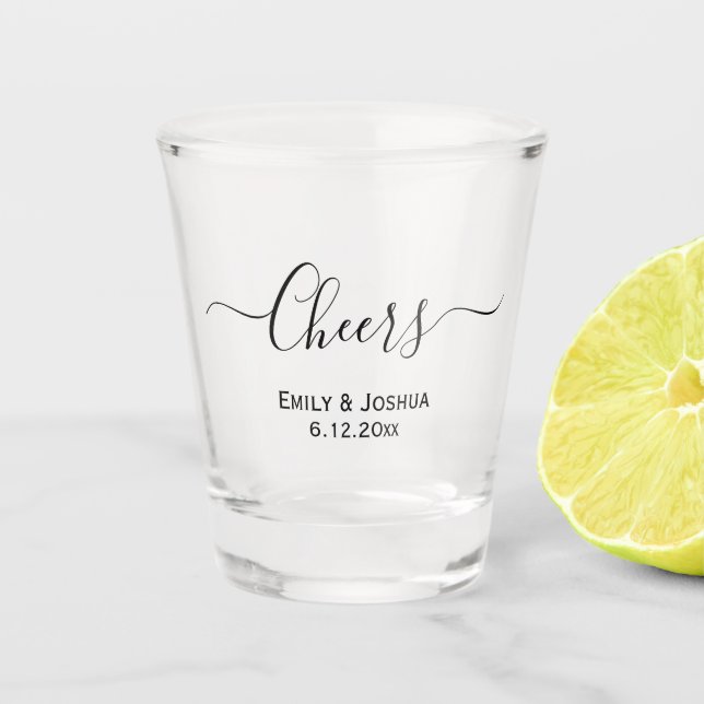 Copo De Shot Cheers Custom Personalized Wedding Party Favor (Frente)