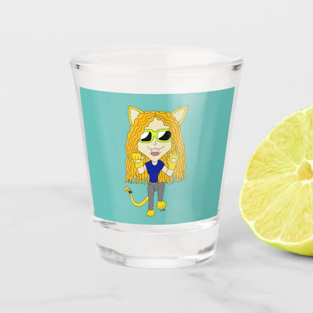 Copo De Shot Chibi Catgirl com patas (Frente)