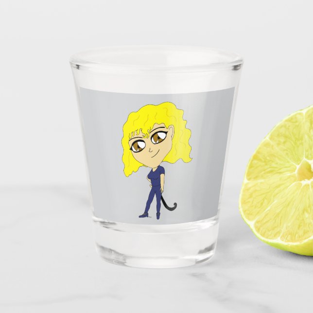 Copo De Shot Chibi com uma cauda de gato (Frente)