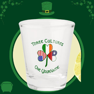 Copo De Shot Chile Irlanda EUA Trevo Bandeira Personalizada