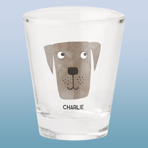 Copo De Shot Chocolate Labrador Retriever Dog Personalizado