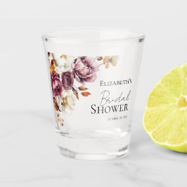 Copo De Shot Chuva de Noiva Floral Outono Borgonha