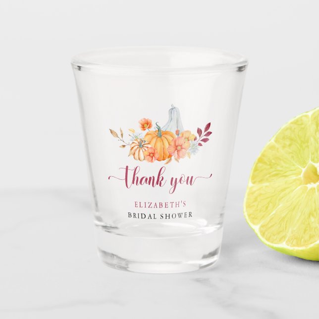 Copo De Shot Chuva de Noiva Outono Elegante Abóbora (Frente)