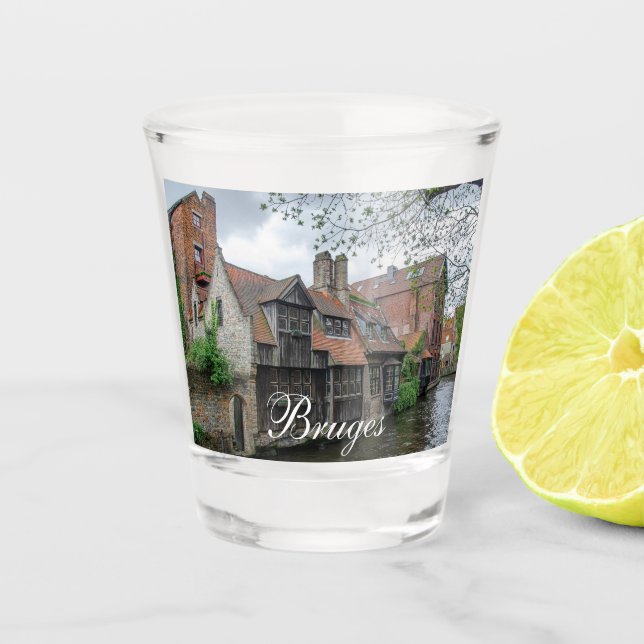 Copo De Shot Cidade antiga de Bruges na Bélgica (Frente)