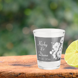 Copo De Shot Cinza bonito e Casamento Floral Branco