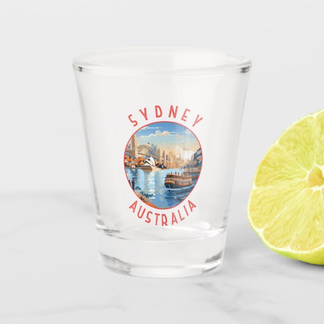 Copo De Shot Circulo Retrovissivo da Sydney Austrália (Frente)
