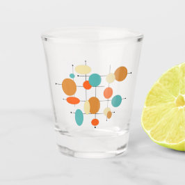 Copo De Shot Círculos Brilhantes Fungos Meio século Vidro Retro