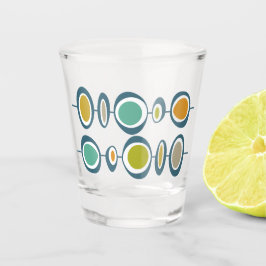 Copo De Shot Círculos Funk Meio século Verde Laranja Azul