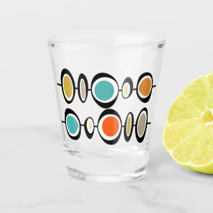 Copo De Shot Círculos Funsos Meio século de Laranja Turquesa