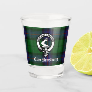 Copo De Shot Clan Armstrong Tartan & Crest Crachá  