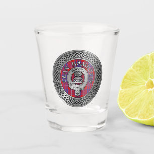 Copo De Shot Clan Hamilton Crest & Tartan Knot Shot Glass