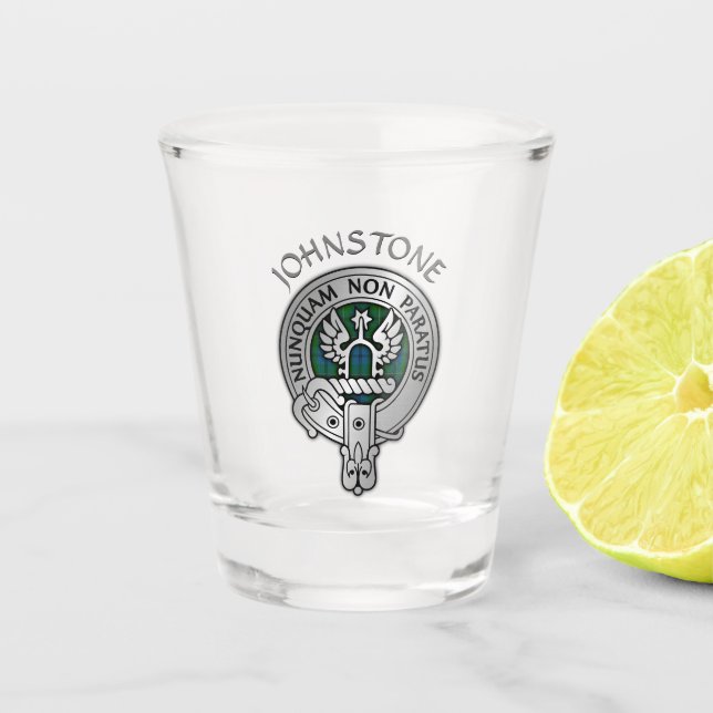 Copo De Shot Clan Johnstone Crest & Tartan Shot Glass (Frente)