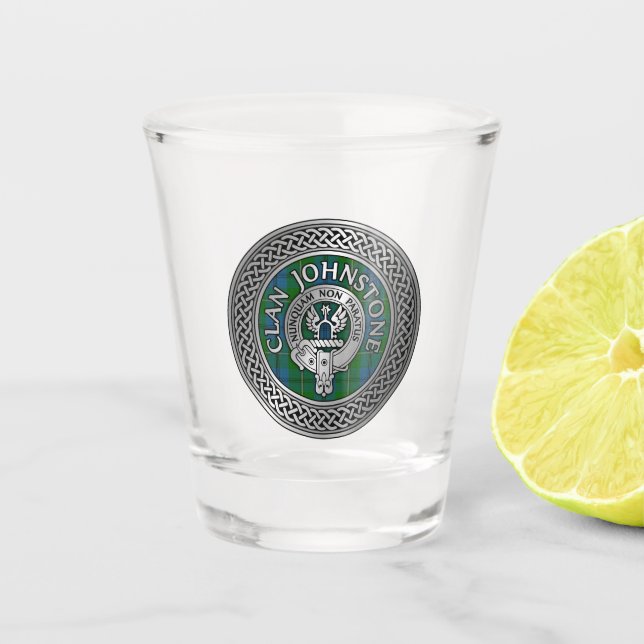 Copo De Shot Clan Johnstone Crest & Tartan Shot Glass (Frente)