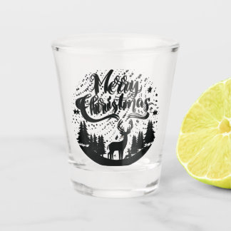 Copo De Shot Clássico, Feliz Vestido de Natal e Design de Árvor